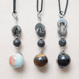 Imperial jasper tiger eye onyx lava stone diffuser tactile necklace