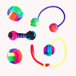 Rainbow Sorbet Paracord and steel pack featuring begleri longshot boli knuckleroller
