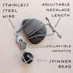 Bonsai and Cacti Apparel Tactile Necklace | Crystal Fidget Spinner Amulet