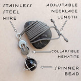 Bonsai and Cacti Apparel Tactile Necklace | Crystal Fidget Spinner Amulet