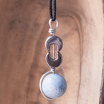 Bonsai and Cacti Apparel Blue Aventurine Tactile Necklace | Crystal Fidget Spinner Amulet