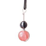 Bonsai and Cacti Apparel Cherry quartz Tactile Necklace | Crystal Fidget Spinner Amulet