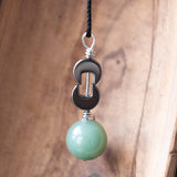 Bonsai and Cacti Apparel Green aventurine Tactile Necklace | Crystal Fidget Spinner Amulet