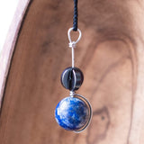Bonsai and Cacti Apparel Lapiz Lazuli Tactile Necklace | Crystal Fidget Spinner Amulet