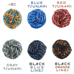 Bonsai and Cacti Toys Black w/ Orange Lines Boli | Steel Paracord Baoding Balls | Handmade Meditation Balls