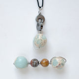 Imperial jasper necklace and crystal roller with tiger eye toy pack