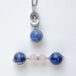 Lapis lazuli Necklace and Crystal Roller with rose quartz
